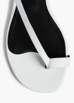 Aimee Flat Sandal in Optic White Leather
