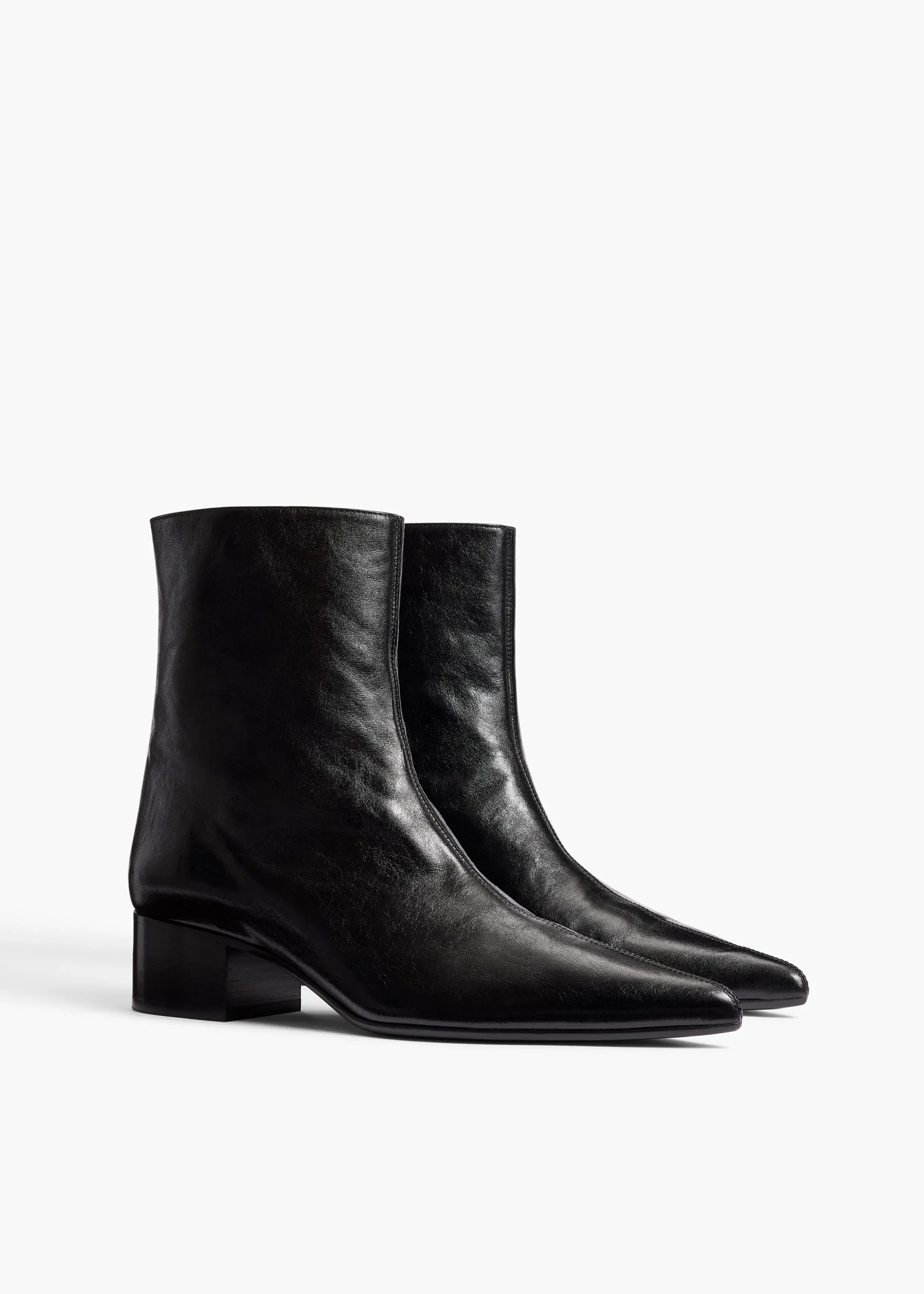 Andee Ankle Boot in Black Glazed Leather