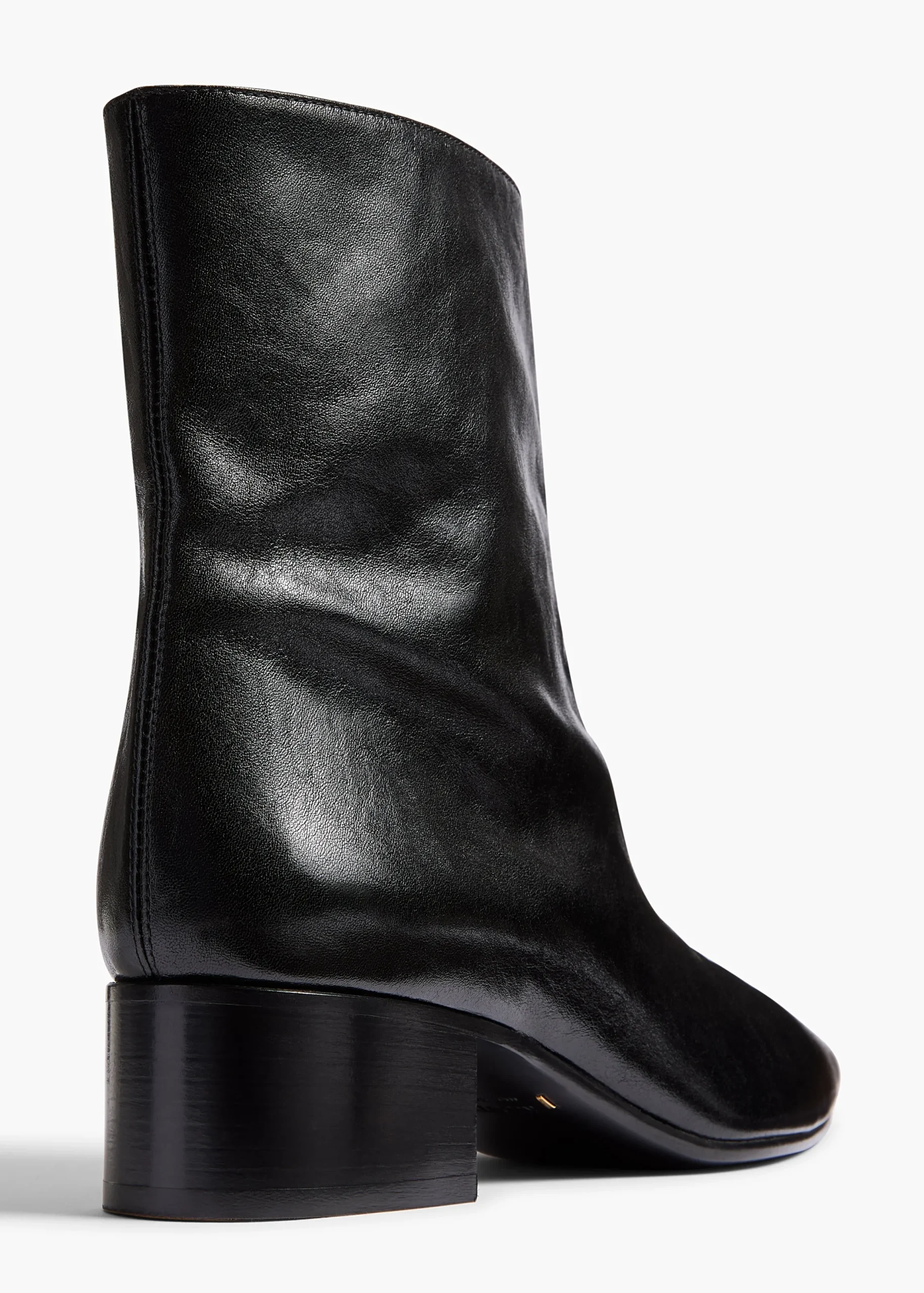Andee Ankle Boot in Black Glazed Leather