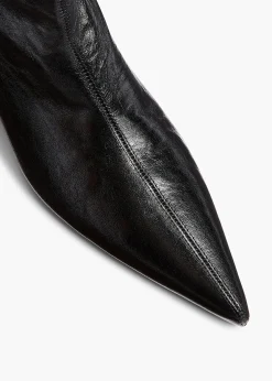Andee Ankle Boot in Black Glazed Leather