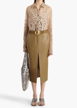 Anden Skirt in Golden Ochre Leather