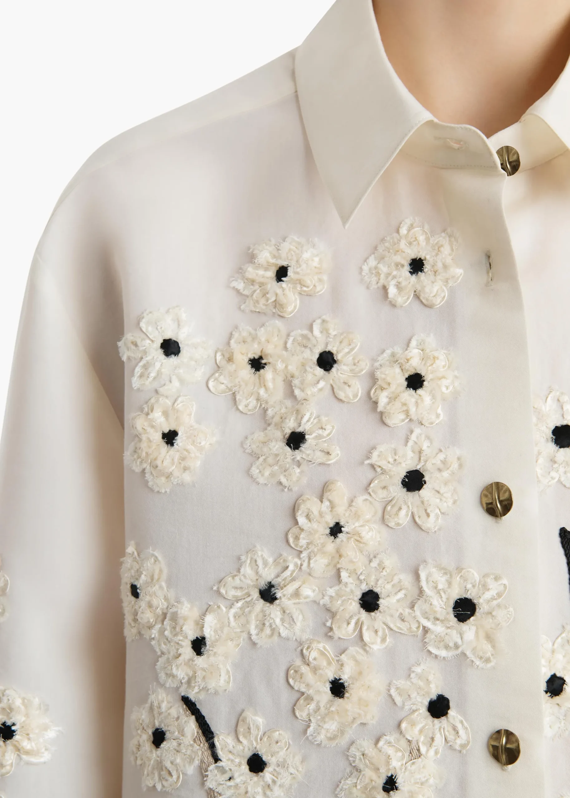 Argo Top in Natural with Floral Embroidery