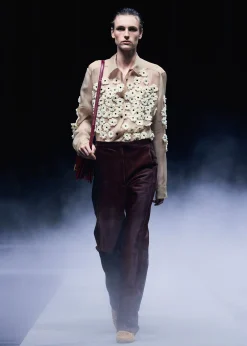 Argo Top in Tea Stain with Floral Embroidery