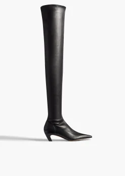 Arizona Over-the-Knee Stretch Boot in Black Nappa Leather