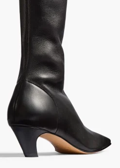 Arizona Over-the-Knee Stretch Boot in Black Nappa Leather