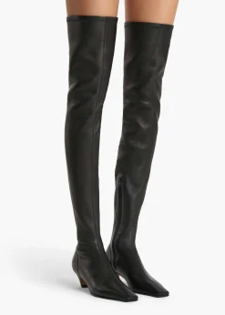 Arizona Over-the-Knee Stretch Boot in Black Nappa Leather