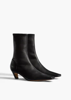 Arizona Stretch Ankle Boot in Black Nappa Leather
