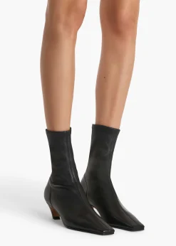 Arizona Stretch Ankle Boot in Black Nappa Leather