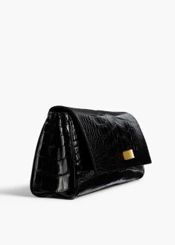 Audrey Clutch in Black Alligator