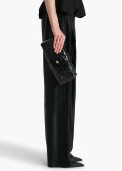 Audrey Clutch in Black Alligator