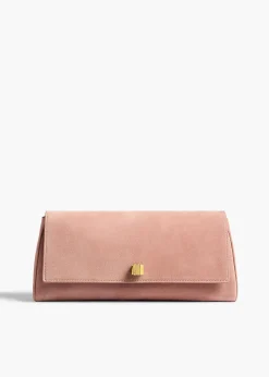 Audrey Clutch in Dusty Pink Suede
