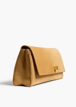 Audrey Clutch in Goldenrod Suede