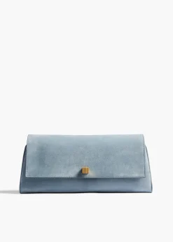 Audrey Clutch in Lead Suede