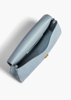 Audrey Clutch in Lead Suede