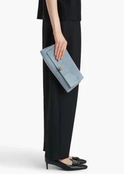 Audrey Clutch in Lead Suede