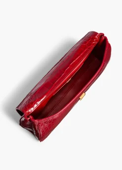 Audrey Clutch in Ruby Alligator