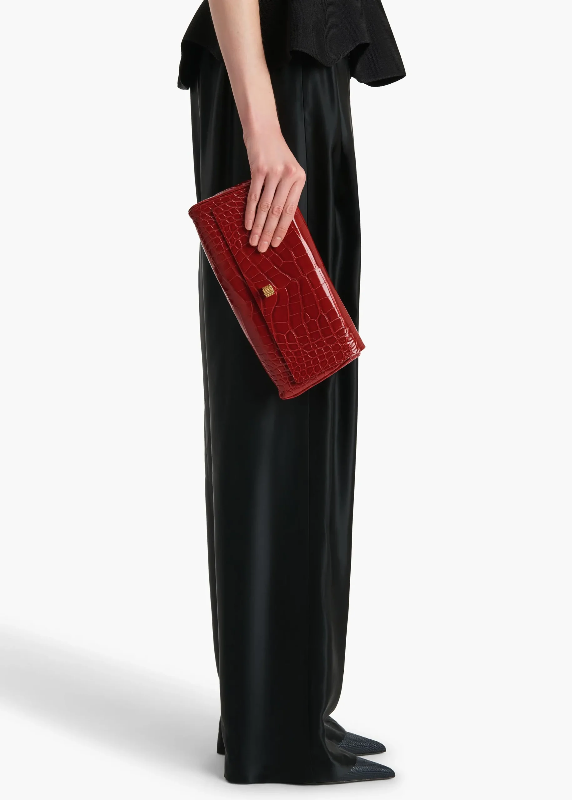 Audrey Clutch in Ruby Alligator