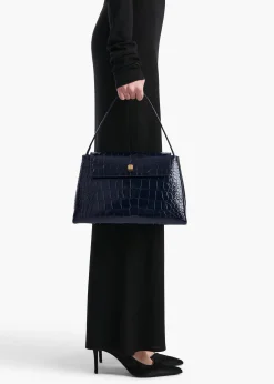 Audrey Top Handle Bag in Midnight Alligator