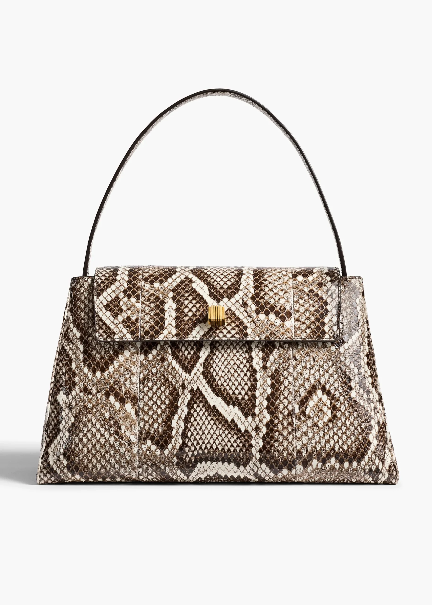 Audrey Top Handle Bag in Natural Python