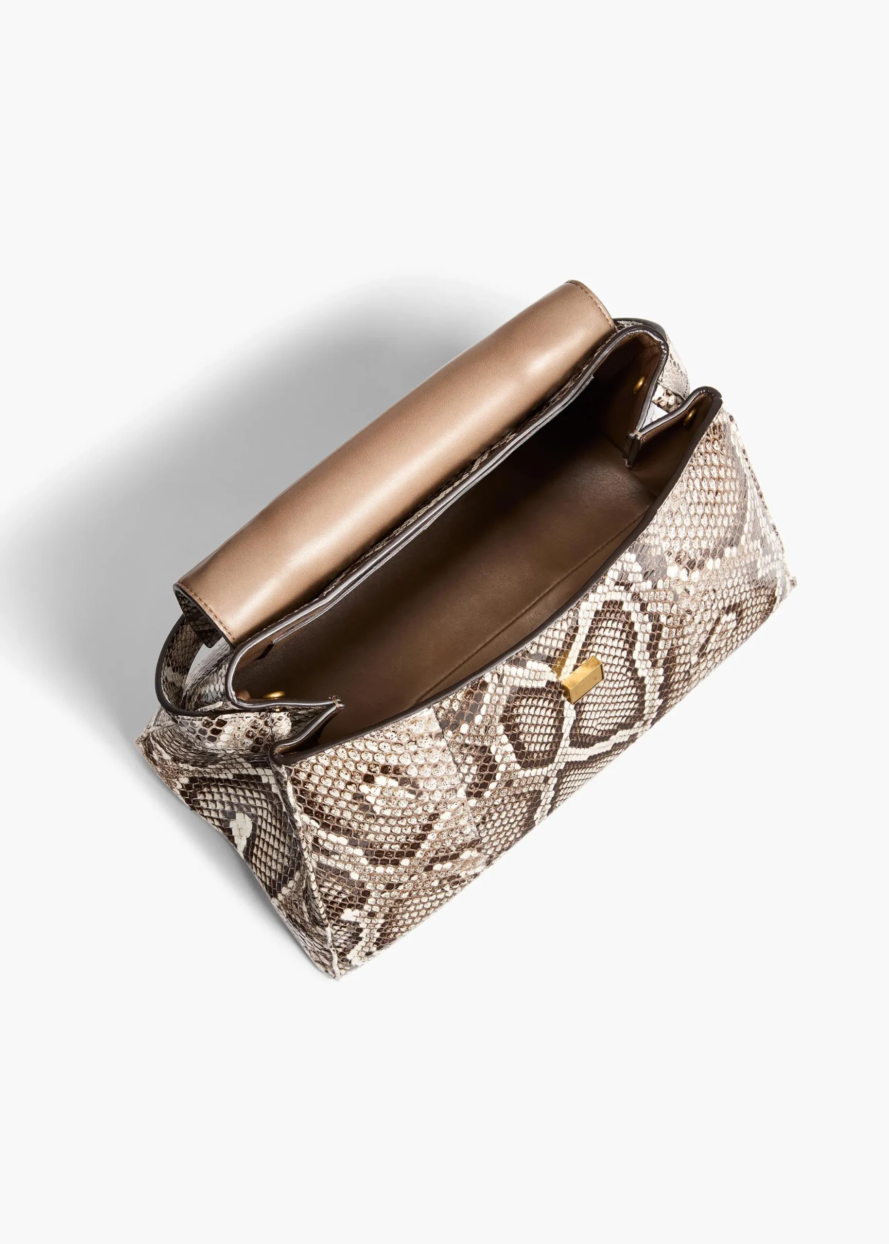 Audrey Top Handle Bag in Natural Python