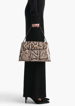 Audrey Top Handle Bag in Natural Python