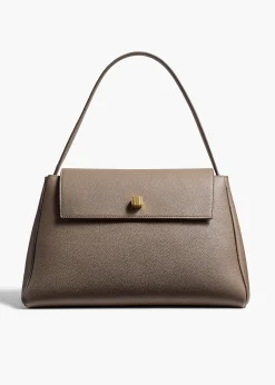 Audrey Top Handle Bag in Elephant Pebbled Leather
