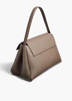 Audrey Top Handle Bag in Elephant Pebbled Leather