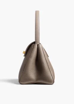 Audrey Top Handle Bag in Elephant Pebbled Leather