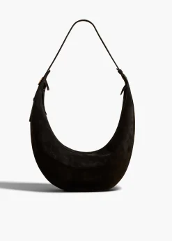 Augustina Hobo in Black Suede
