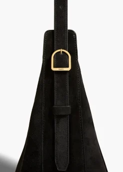 Augustina Hobo in Black Suede