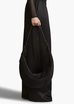 Augustina Hobo in Black Suede