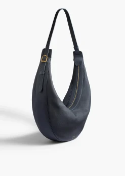 Augustina Hobo in Midnight Pebbled Leather