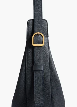 Augustina Hobo in Midnight Pebbled Leather