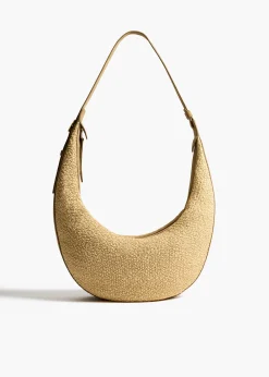 Augustina Hobo in Wheat Suede and Natural Raffia
