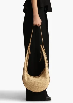 Augustina Hobo in Wheat Suede and Natural Raffia