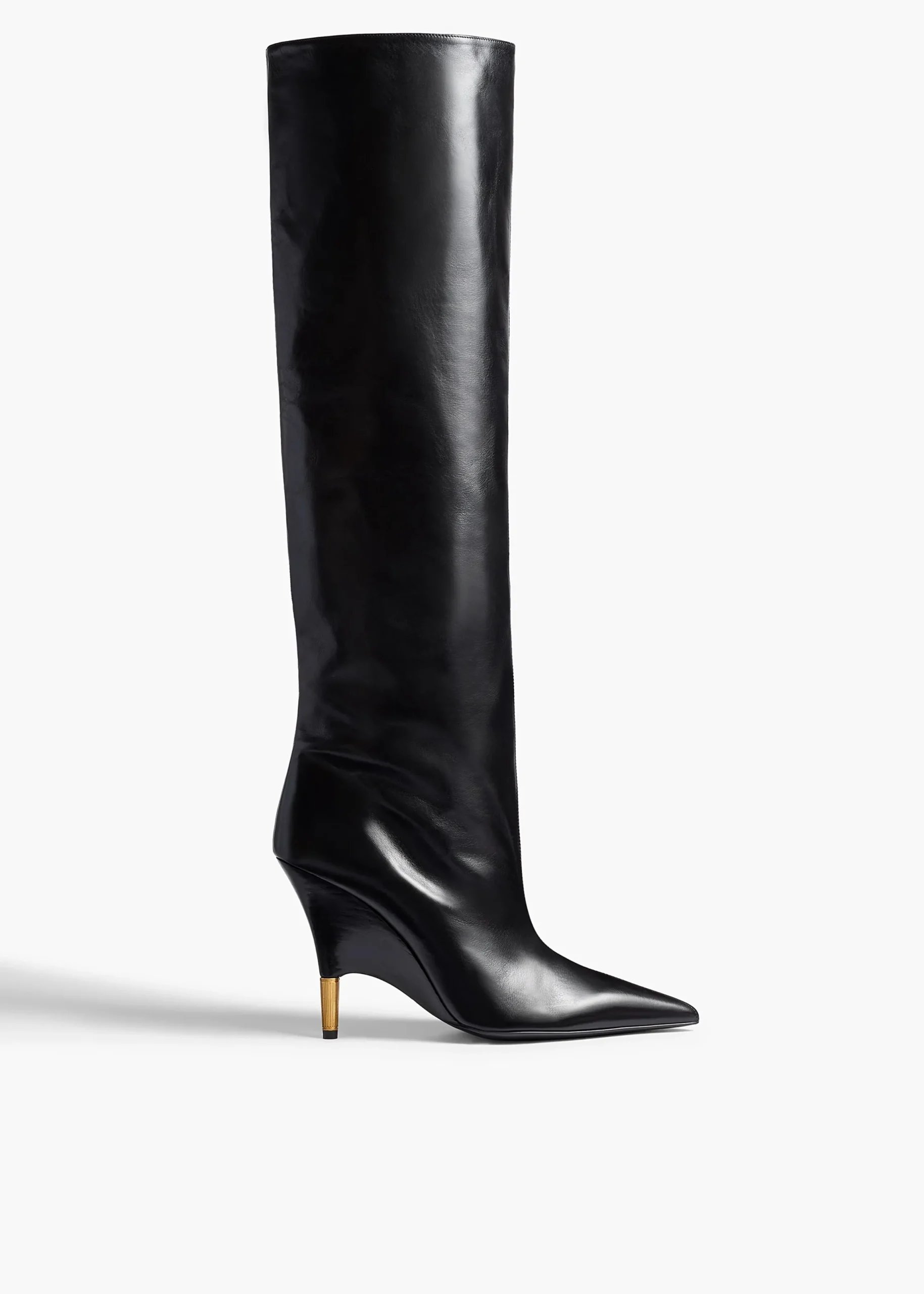Bella Knee-High Boot in Black Leather