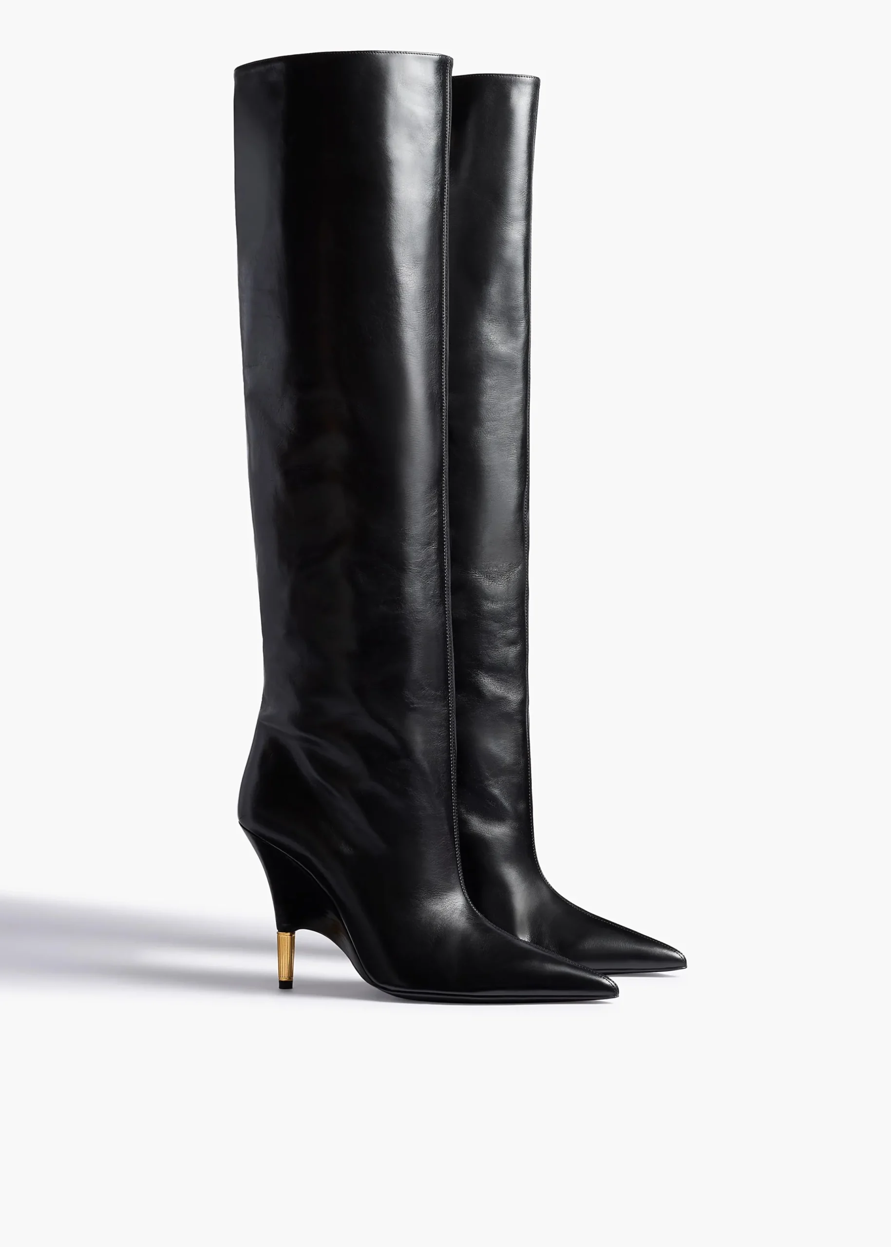 Bella Knee-High Boot in Black Leather