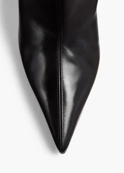Bella Knee-High Boot in Black Leather