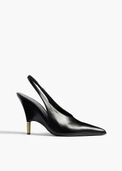 Bella Pump in Black Glazed Leather