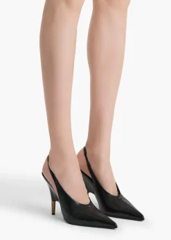 Bella Pump in Black Glazed Leather