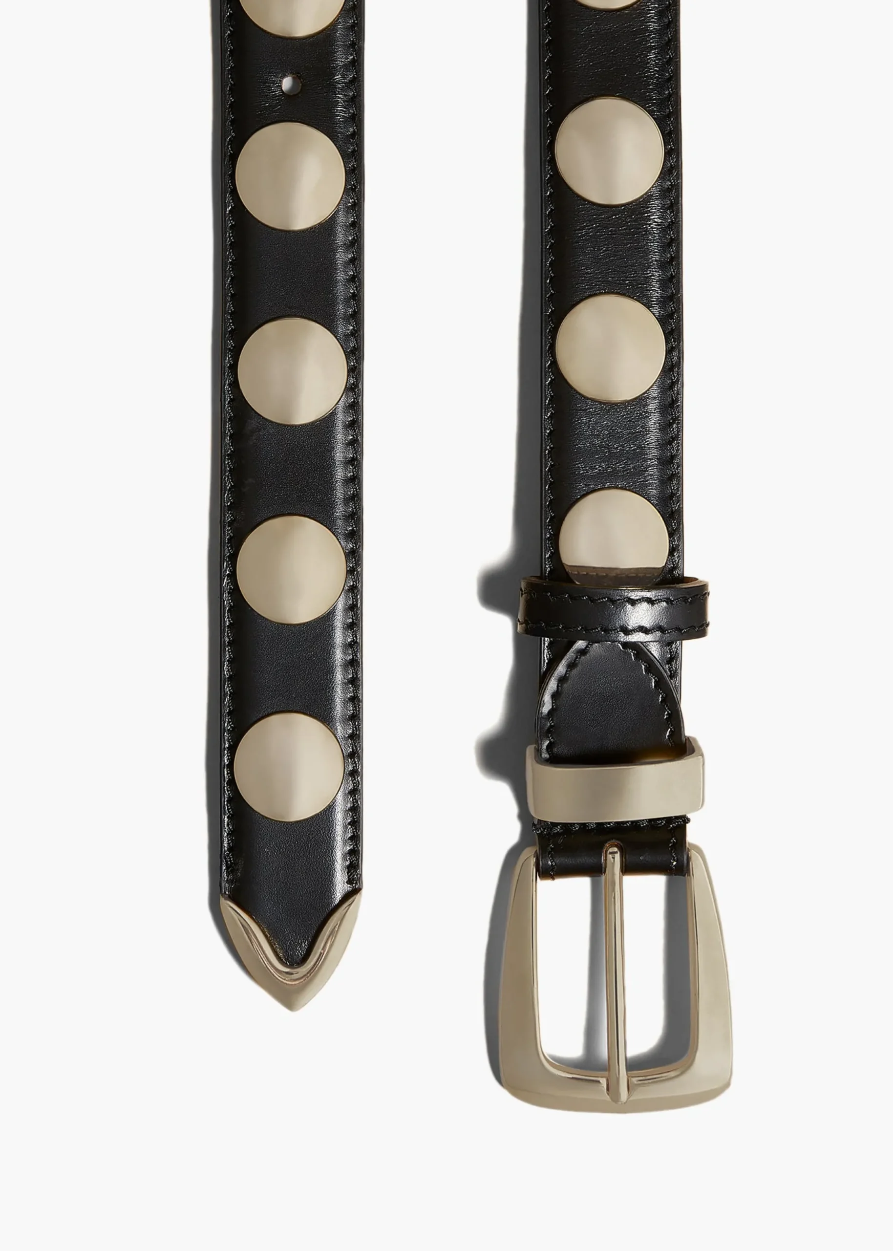 Benny Belt with Studs in Black Leather and Gold