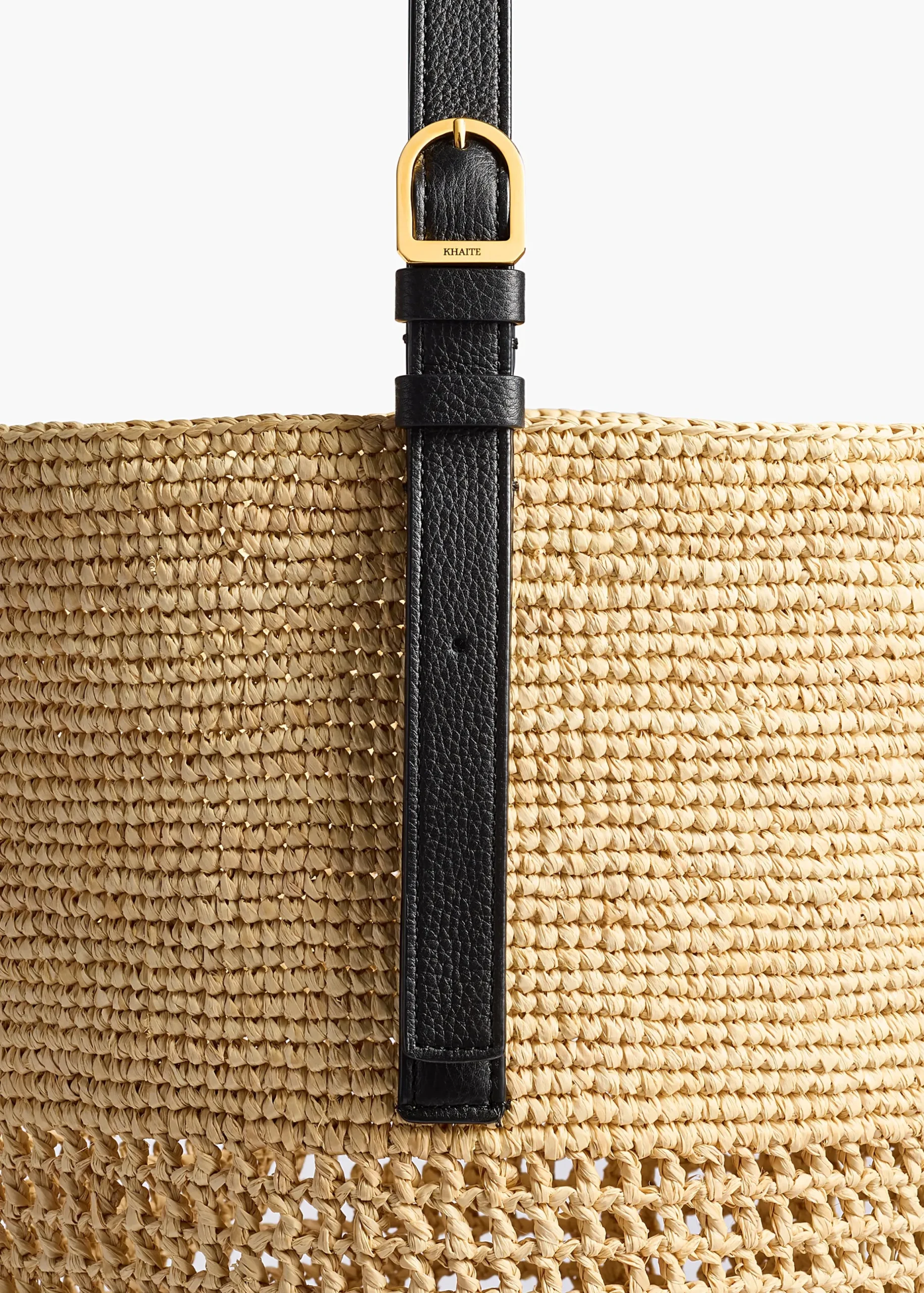 Billie Bucket Bag in Natural and Lead Raffia