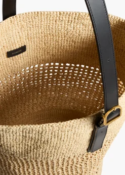 Billie Bucket Bag in Natural Raffia