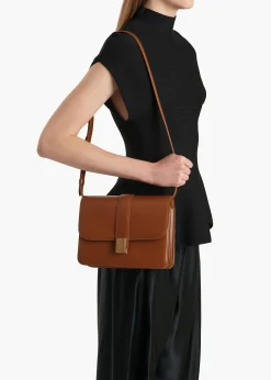 Blake Crossbody Bag in Dark Honey Leather