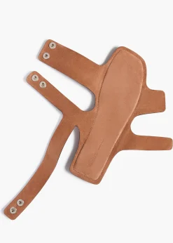 Boden Sandal in Dark Tan Leather with Silver Studs