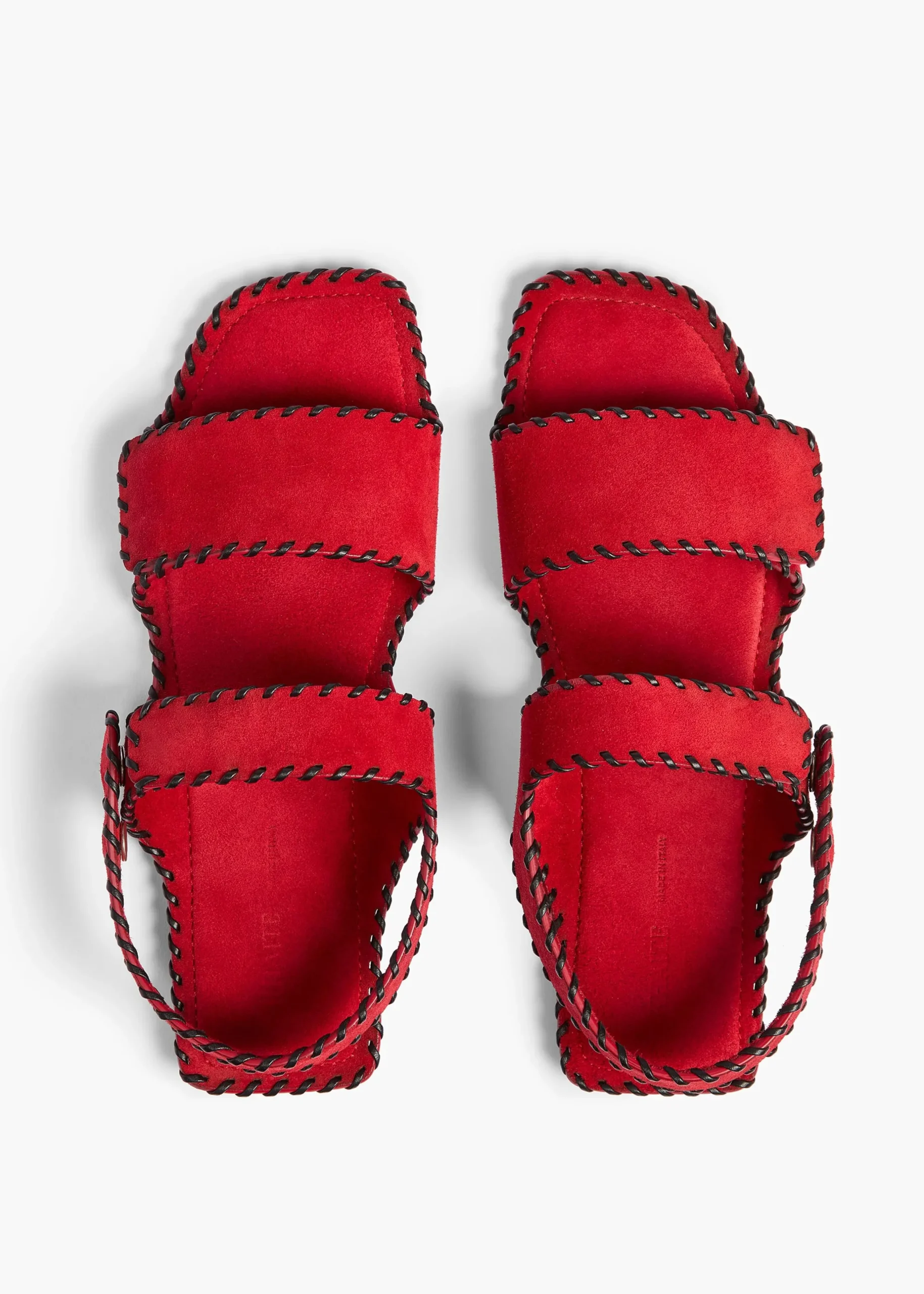 Boden Sandal in Lipstick Suede with Whip Stitch