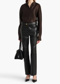 Callum Pant in Black Leather