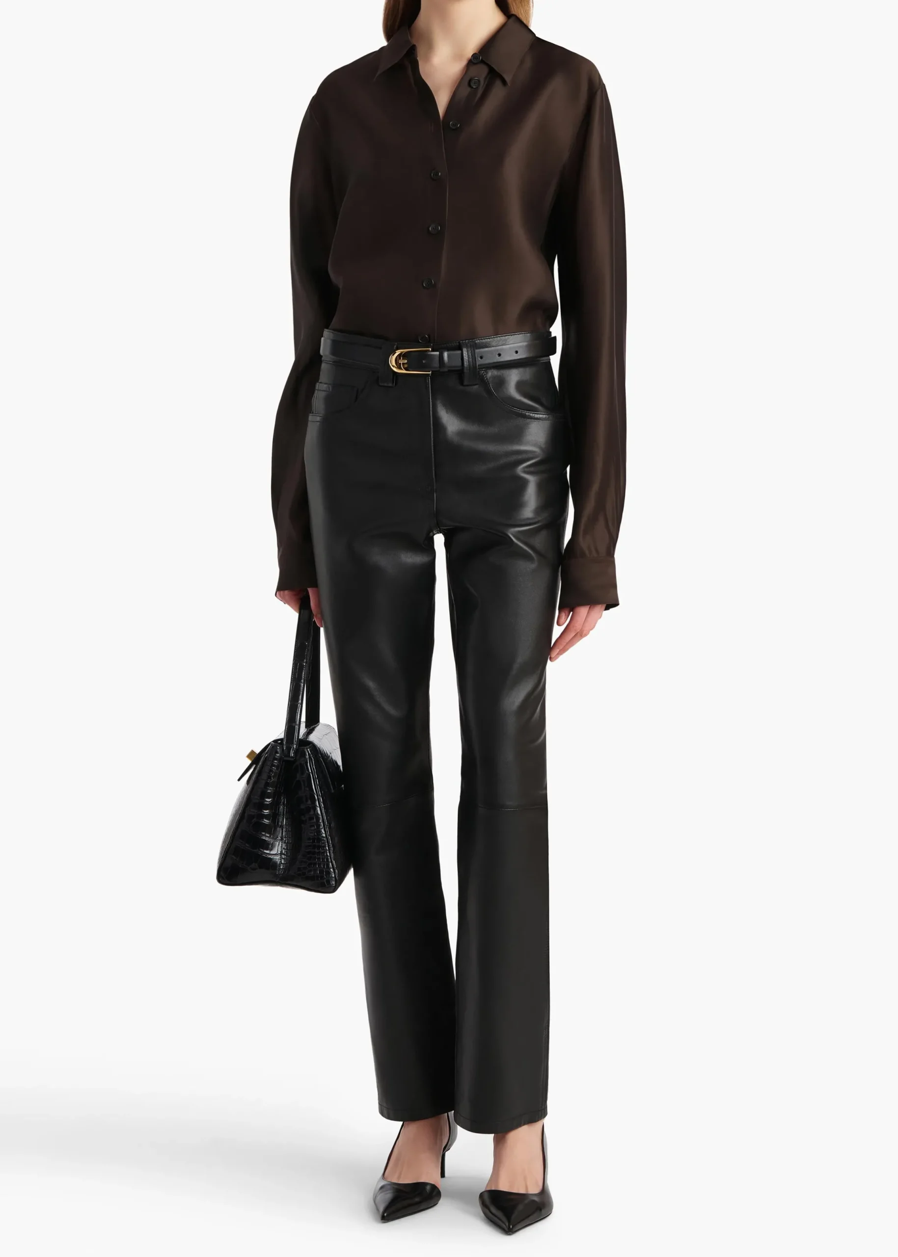 Callum Pant in Black Leather