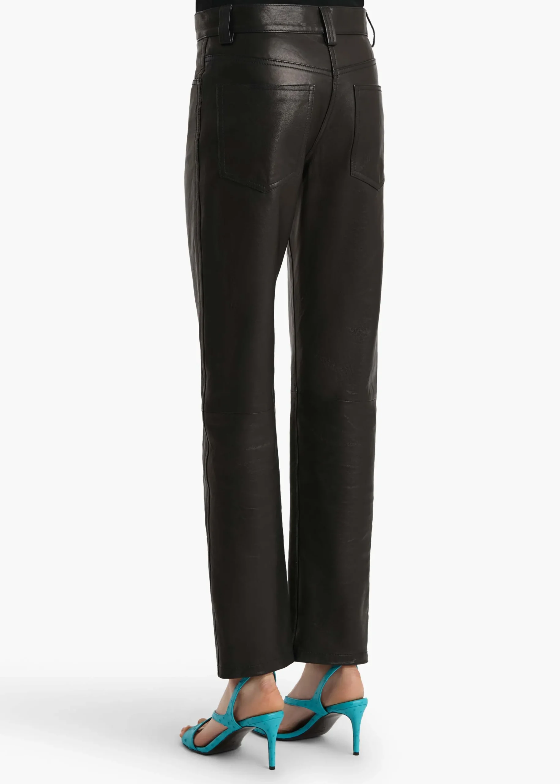 Callum Pant in Black Textured Lamb