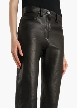 Callum Pant in Black Textured Lamb